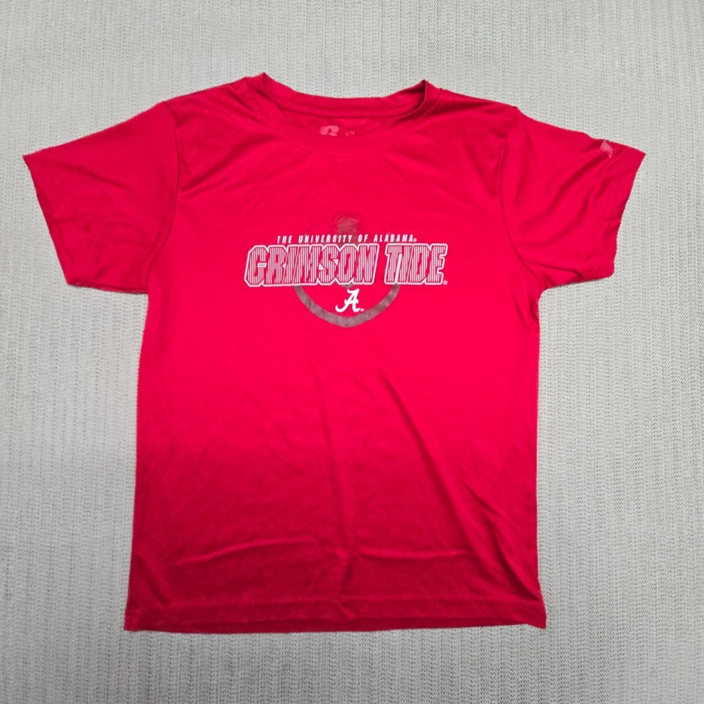 Alabama Crimson Tide Shirt Youth Large 10-12 Red SEC Football Stretch Boys